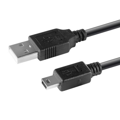 INSTEN USB 2.0 Cable, Type A to Mini 5-Pin Type B, 10 feet / 3 meter