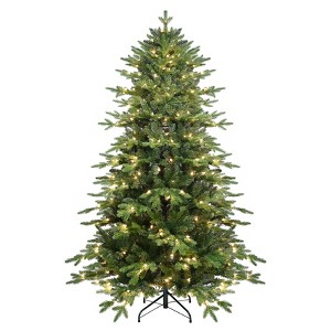 Gulches Classic Green PVC+PE Christmas Tree - 4FT, 150 Warm White UL Lights, 919 Tips, Hinged Design, Metal Stand - 1 of 4