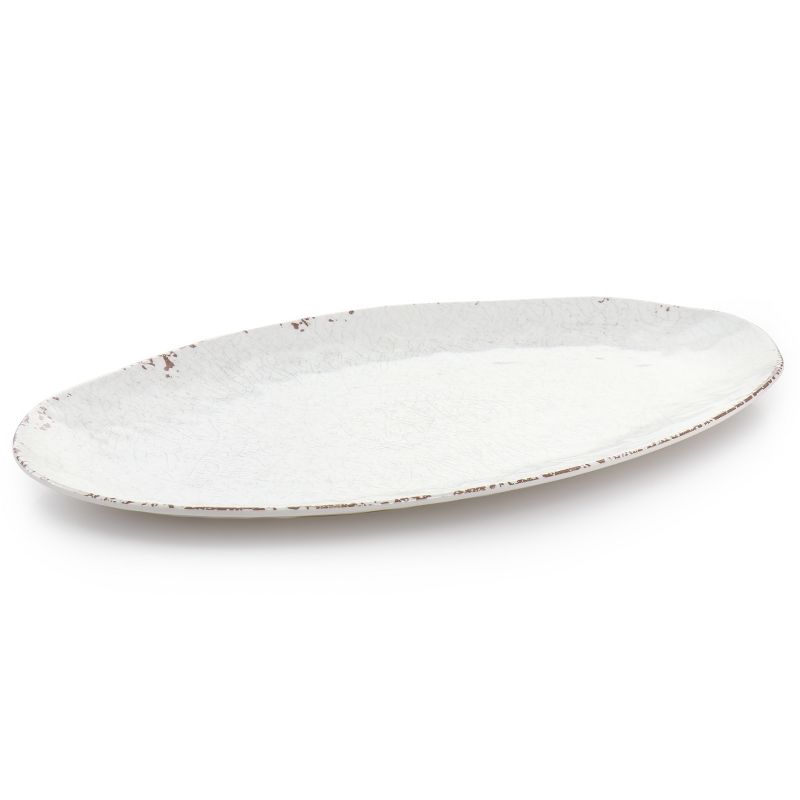 Laurie Gates Mauna 2 Piece Melamine Serving Tray Set in White, 5 of 8