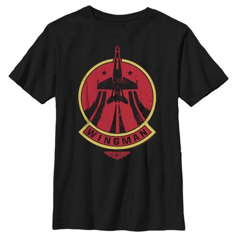 Boy's Top Gun: Maverick Distressed Wingman Patch T-shirt : Target