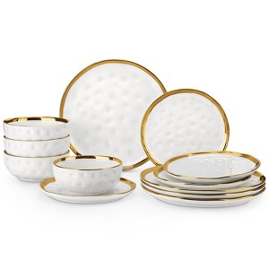 vancasso 12-Piece Stoneware Dinnerware Set , Including Dinner/Dessert Plates, Bowls, For 4 People - 1 of 4