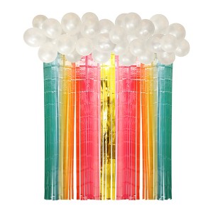 Packed Party Rainbow Fringe & Balloons Photo Backdrop - 1 of 3