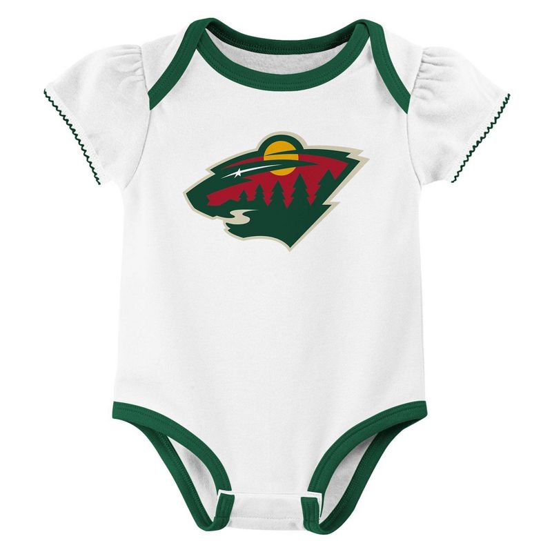 NHL Minnesota Wild Infant Girls&#39; 3pk Bodysuit, 2 of 5