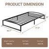 Low Bed Frame Full Size, 6-Inch Heavy Duty Metal Platform, No Box Spring Required, Noise-Free, Non-Slip, Easy Assembly, White - 2 of 4
