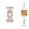 Mango Wood Candle Holder with Sculptural Chain Link Design, Modern Decorative Single Taper or Pillar Candle Stand - 4 of 4