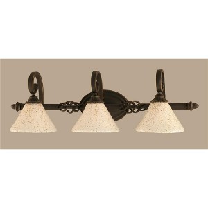 Toltec Lighting Elegante 3 - Light Vanity in  Dark Granite with 7" Gold Ice Shade - 1 of 1