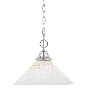Toltec Lighting Any 1 - Light Pendant in  Chrome with 12" Gold Ice Shade - 1 of 1