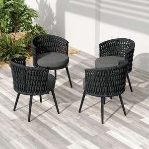 Christopher Knight Home Laville Modern Outdoor Handwoven Rope Dining Chairs with Cushions (Set of 4) - 1 of 4
