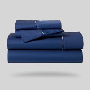Hyper-Cotton Performance Sheet Set (Twin) Navy - Bedgear, Blue