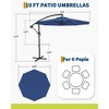 Garvee 10ft Solar Lights Offset Patio Umbrella, Cantilever Umbrella with Easy Lift & Tilt Adjustment, 8 Ribs Sun umbrella UV Protection Navy Blue - 2 of 4