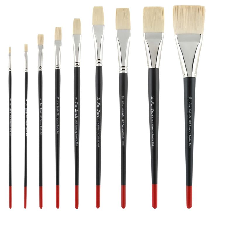 Creative Mark Powercryl Ultimate Acrylic Paint Brushes - Flat Assorted, Artist Paint Brushes, 3 Diameters of Synthetic Hair Filament, Fine Control of, 3 of 8