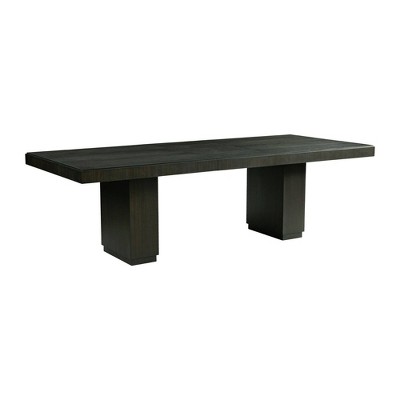 Holden Black Wood Extendable Rectangular Dining Table with 20" Leaf