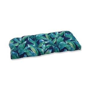 Hanalei Lagoon Wicker Outdoor Loveseat Cushion Blue - Pillow Perfect - 1 of 2