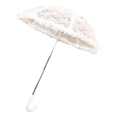 HMS Steampunk Lace Costume Umbrella Parasol 24" - White