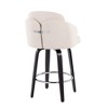 Contemporary Fixed-Height Counter Stool with Swivel in Wood and Round Footrest, Set of 2 - 4 of 4