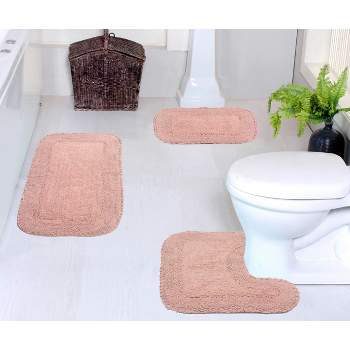 Radiant Collection Cotton Ruffle Pattern Tufted Set of 3 Bath Rug Set - Home Weavers