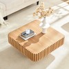 PAGED Wood Coffee Table Living Room Table Modern Handcraft Drum Center Table with Sturdy MDF Pedestal for Living Room, Study - 3 of 4