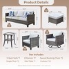 XIZZI Modular Outdoor Swivel Sectional Sofa Set, UV-Resistant Modular Lounge Set w/ Swivel Chairs, Side Table & Optional 3-Seat Sofa, Ottoman, Firepit - 2 of 4