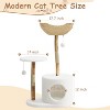 Nasitip 43" Natural Wood Cat Tree for Large Cats, White Aesthetic Cat Tower with Basket, Perches & Scratching Posts, Floor Standing - 3 of 4