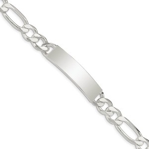 Black Bow Jewelry Men's 10mm Sterling Silver Figaro I.D. Bracelet - 1 of 4
