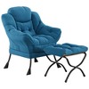 Lazy Chair for Living Room,Modern Large Accent Lounge Armchair with Side Pocket,Comfy Leisure Sofa Reading Chair,for Bedroom,Dorm Rooms and Office - 2 of 4