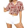 LA LEELA Women's Button Down Blouses Beach Summer Button Up Short Sleeve Tropical Vacation Hawaiian Shirts Coverup Blouses for Women - 2 of 4