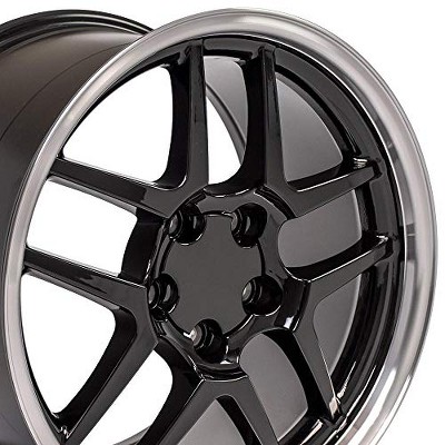 OE Wheels CV04 18 Inch Rim Fits Corvette C5 Z06 Style 5x120.65 18x10.5 Gloss Black Machined Lip - Hollander 5124 (1)