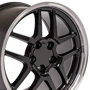OE Wheels CV04 18 Inch Rim Fits Corvette C5 Z06 Style 5x120.65 18x10.5 Gloss Black Machined Lip - Hollander 5124 (1) - 1 of 4