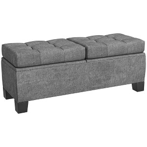 NicBex 46" Storage Bench Ottoman with Storage Steel Frame Button Tufted Storage Bench for Bedroom and Entryway - 1 of 4