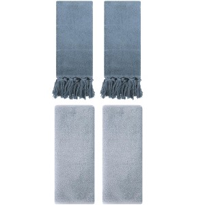 REGALWOVEN 4 Pcs Cotton Bathroom Hand Towel with Tassel - 1 of 4