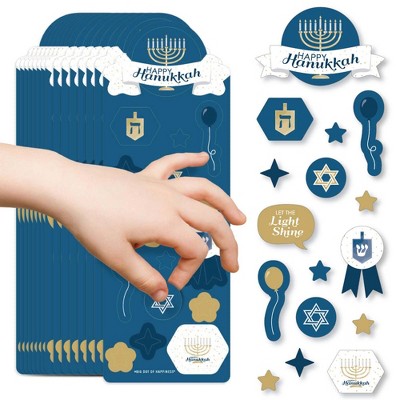 Big Dot of Happiness Happy Hanukkah - Chanukah Holiday Party Favor Kids Stickers - 16 Sheets - 256 Stickers