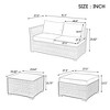 SKRAN Set of 4 Patio Conversation PE Rattan Wicker Sofa with Coffee Table and Ottoman,Sectional Couch WITH/Cushions for Poolside,Backyard,Garden - 3 of 4