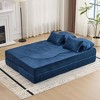 KWPZQEB 78.7" Foldable Sofa Bed, Queen Size Floor Sofa Bed with 2 Pillows, Comfy Cloud Couch, Love Seat Sofa for Living Room, Guest Room, Bedroom - 3 of 4