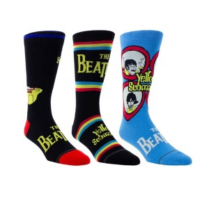 The Beatles Men's Crew Socks, Help Yellow Submarine - 3 Pack - 1 of 3