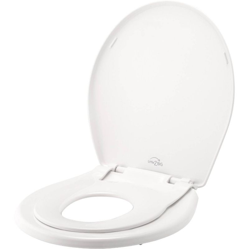 Mayfair by Bemis Little2Big Never Loosens Plastic Children's Potty Training Toilet Seat with Slow Close Hinge - White, 4 of 10