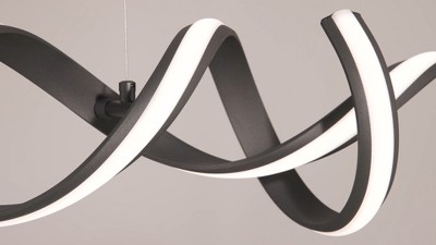 Helix Black Spiral LED Island Pendant Chandelier
