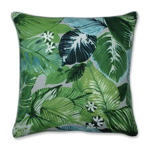 Lush Leaf Mojito Oversize Square Floor Pillow Green - Pillow Perfect, Green Blue
