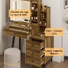Heynemo Makeup Vanity Table Set with Sliding Lighted Mirror, 3 Color Touch Light, Small Vanity Desk with 4 Drawer & Hidden Shelves for Women Girls - 4 of 4