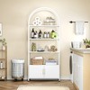 4-Tier Arched Bookshelf with Doors Storage Rack, 71.5 Inch High Industrial Bookshelf with Metal Frame, Open Curved Bookcase, Display Rack - 4 of 4