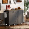 NicBex 50Inch Rolling Kitchen Island with 3 Drawer,2 Slide-Out Shelf and Internal Storage Rack - 2 of 4