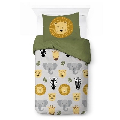 Safari Friends Organic Cotton Twin Duvet Cover & Sham Set