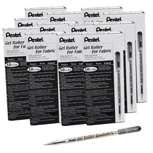Pentel Gel Roller for Fabric, Black, Pack of 12 - 1 of 1