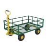 3-in-1 Heavy-Duty Steel Garden Cart, Garden Wagon,with 10 Inch All-Terrain Tires and Removable Mesh Side Panels,180°Rotating Handle,Metal Yard - 3 of 4