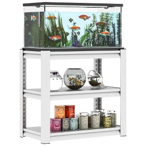 Munora - 3-Tier Heavy Duty Aquarium Stand - White Metal Frame for 20-30 Gallon Tanks - 31.5"x18"x34" - 1 of 4