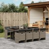 vidaXL Patio Dining Set with Cushions Table and Chair Furniture Poly Rattan - Gray Glass 8-Piece - 2 of 4