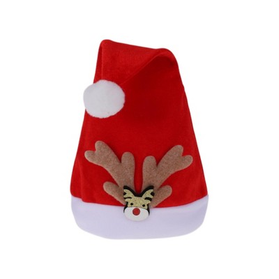 Unique Bargains Christmas Hat Polyester Non-Woven Fabric Red 10.83"x15.35" 1 Pc