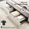AMERLIFE Linen Upholstered Bed Frame,Bed with 2 Drawers Height Adjustable Headboard - 3 of 4