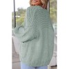 Womens Sweater Knit Cardigan with Pockets Open Front Cable Knit Sweater Chunky Thick Sweater Cardigan for Winter Comfy Knitwear - 2 of 4