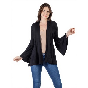 Maternity Bell Sleeve Flared Open Front Cardigan - 24seven Comfort Apparel™ - 1 of 3