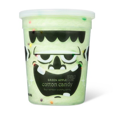 Halloween Sour Green Apple Cotton Candy with Crunchy Candy - 1.2oz - Favorite Day™